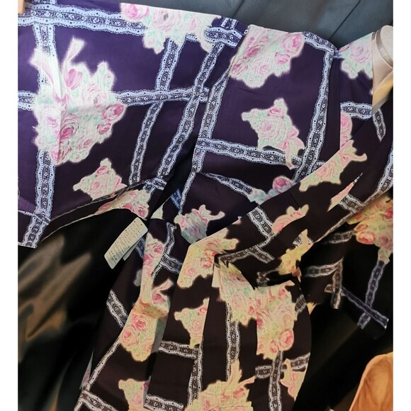 Navy Blue Rose Lace Womens Yukata Kimono Floral Summer Japan Vintage Rare Retro - Picture 4 of 9